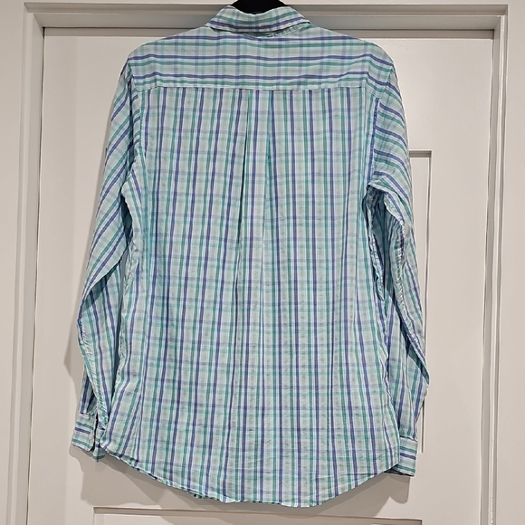 Class Club Blue and Green Casual Button Down Shirt - Picture 3 of 7